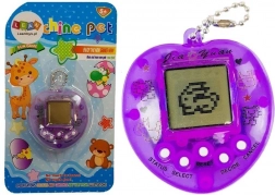 Gioco elettronico Tamagotchi viola con catenina corta