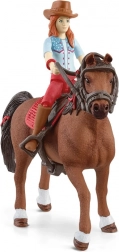 schleich horse club set da equitazione hannah e cayenne con figurina snodabile