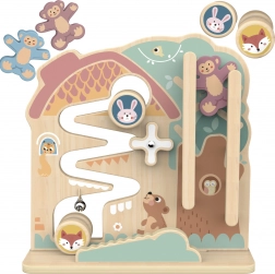 Tavola attiva in legno e pista a biglie 2 in 1 TOOKY TOY