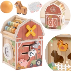 Stalla attività in legno con abaco e sorter TOOKY TOY