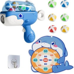Pistola a palline con velcro e bersaglio Balena blu