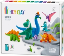 Hey Clay dinosauri – set creativo di pasta autoindurente (15 vasetti)