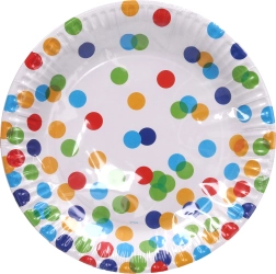 Piatti da festa in carta con motivo a pois 23 cm - 6 pezzi
