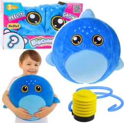 Palla saltellante di peluche squalo 50 cm con pompetta