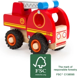 Camion dei pompieri in legno con scala