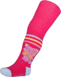 collant di cotone New Baby con antiscivolo Happy Cat rosa 104