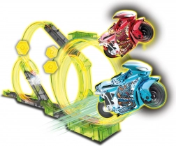 Spin and Build Deluxe pista con due motociclette