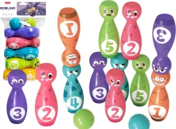 Set da bowling con faccine allegre