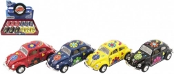 Modello d'auto in metallo KINSMART VOLKSWAGEN Beetle 13 cm, meccanismo a retrocarica, 4 colori