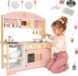 Cucina giocattolo in legno Modern Classic con accessori, rosa