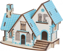Puzzle 3D in legno – casa blu