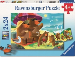 Ravensburger Puzzle Famiglia di Orsi in Escursione 2 x 24 Pezzi