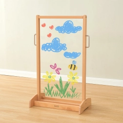 Masterkidz cavalletto da pittura per bambini a doppia faccia con pannello trasparente