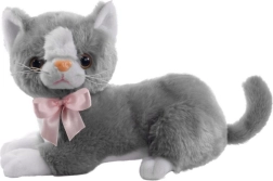 Maskot Flico gattino grigio con fiocco 34 cm