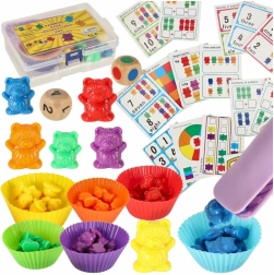 Orsetti Montessori – set per imparare il conteggio e i colori, 44 pezzi