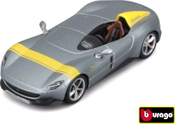 Modello d'auto in metallo 1:43 BBURAGO Ferrari Monza SP1 argento/giallo