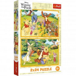 Puzzle 2x24 Disney Winnie the Pooh - Una giornata in giardino
