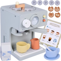 Macchina da caffè in legno per bambini con accessori