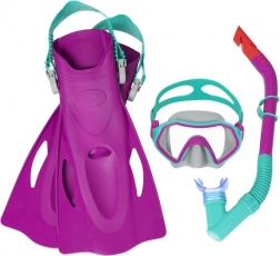 Bestway Hydro Swim Firefish set per snorkeling per bambini con maschera, boccaglio e pinne, blu (7+) – Rosa