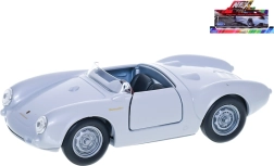Welly Porsche 550 Spyder modello di auto in metallo argento 12 cm