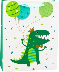 Borsa regalo Dinosauro con palloncini 32 x 26 x 10 cm