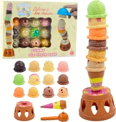 Gioco di abilità Torre di gelato – palline colorate, 17 pezzi