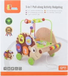 Trascinabile in legno a forma di riccio 5 in 1 con attività VIGA