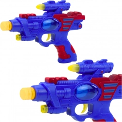 Pistola spaziale per bambini con luci e suoni rosso-blu