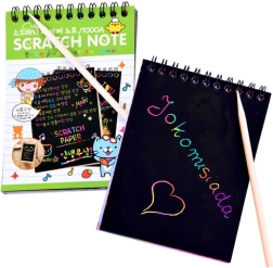 Gratta e scopri arcobaleno con bastoncino da disegno – Blocco note