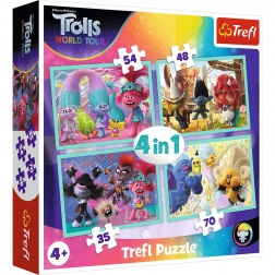 Puzzle TREFL Trolls 2: World Tour 4in1 (35, 48, 54, 70 pezzi)