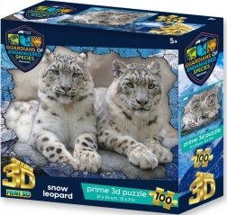 PRIME 3D Puzzle Animal Planet: Specie a rischio - Leopardi delle nevi 3D 100 pezzi