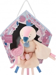 Set regalo Doudou - giocattolo musicale peluche uccellino rosa 23 cm