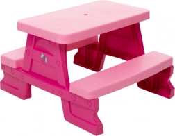 Tavolo da giardino con panchette per bambini Dorex rosa