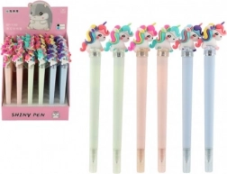 Penna luminosa con unicorno, in plastica, 3 colori