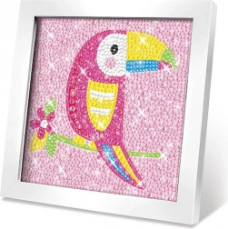 set creativo quadro con pietrine pappagallo 17,5 × 17,5 cm