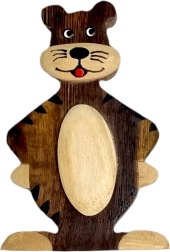 Magnete in legno a forma di tigre – decorazione artigianale per il frigorifero