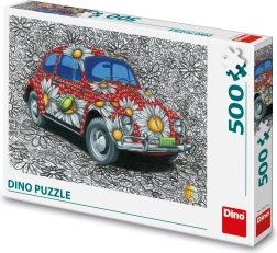 Puzzle dipinto auto con motivo floreale 500 pezzi