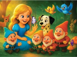 Puzzle in legno principessa e nani 40 pezzi WOODEN CITY