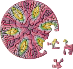 Curiosi puzzle rotondo Picoli Hippie 33 pezzi