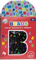 Set di perline - lettere nere + 1 metro di cordino