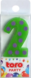 Candela per torta a forma di numero 2 TORO, infilzabile 4,5 cm