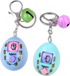 Portachiavi elettronico a forma di uovo con gioco sasso–forbici–carta – Portachiavi