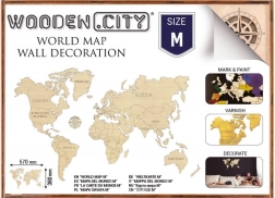 Mappa del mondo in legno M 57 × 38 cm WOODEN CITY