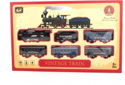 Set trenino vintage con effetti luminosi