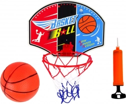 Mini set da basket con tabellone, anello, pallone e pompetta
