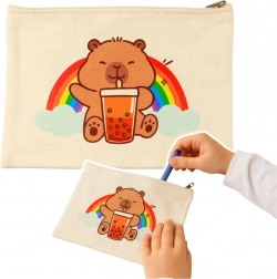 beauty case capibara con zip – pratica pochette per cosmetici e accessori