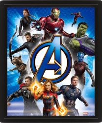 Immagine 3D Avengers con cornice