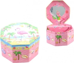 Scatola portagioielli musicale con fenicottero