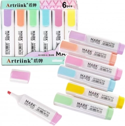 Evidenziatori scolastici pastello 6 pezzi