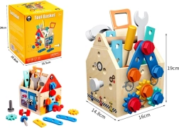 Set di attrezzi in legno per bambini con cintura, 25 pezzi